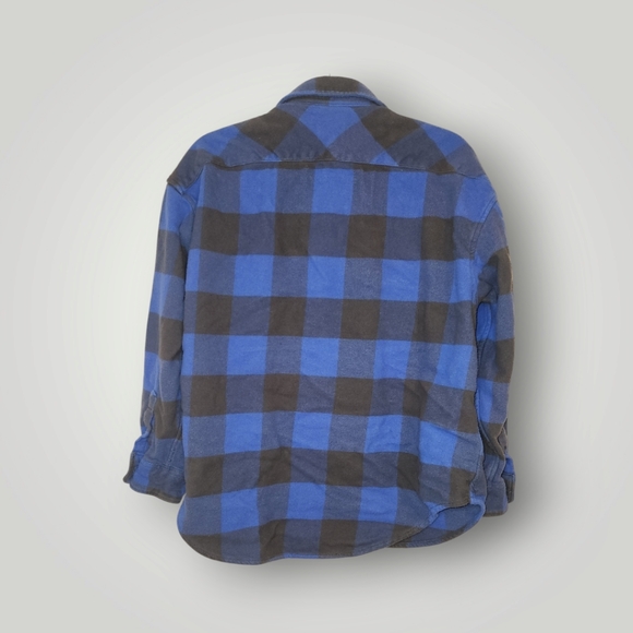 Aerie blue gray plaid flannel boyfriend jacket size Small - Picture 2 of 9